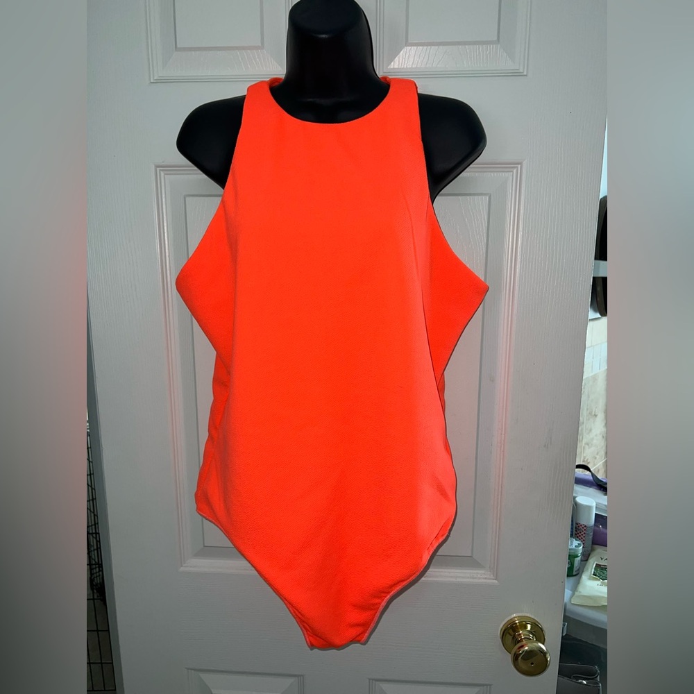 Show Me Your Mumu Womens Best Bodysuit Neon Orange Stretch Sz XXL